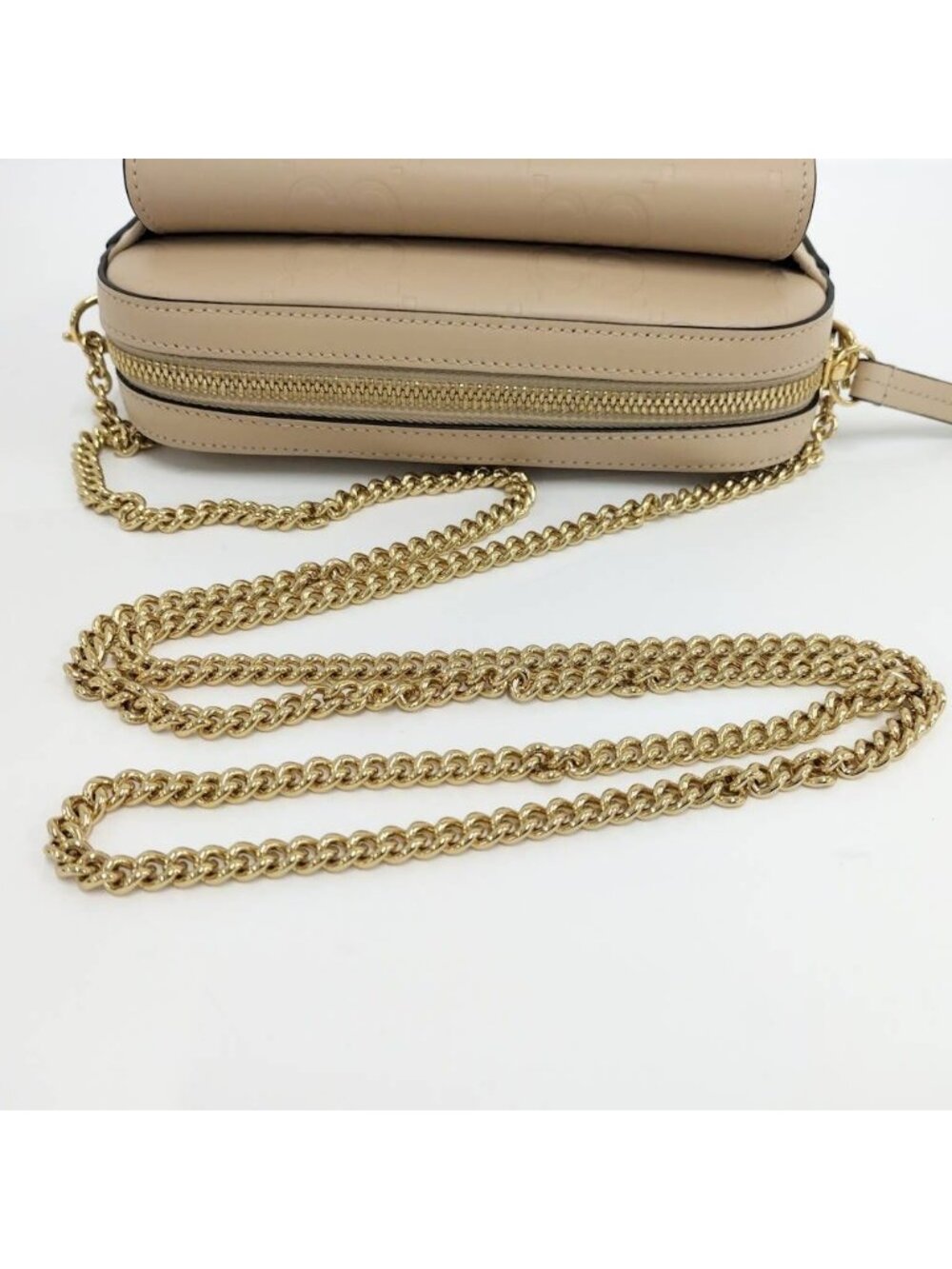 Gucci Chain Shoulder Bag Leather Beige - Picture 7 of 10